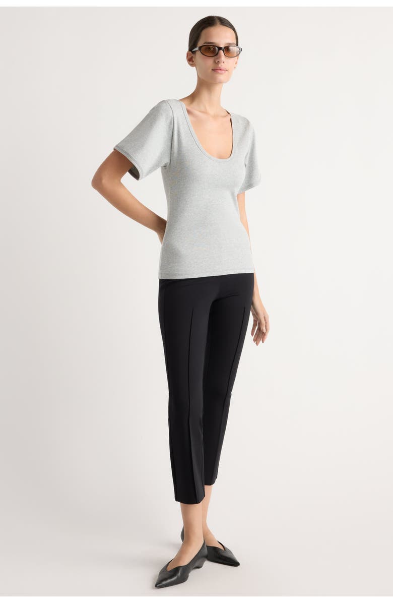 Modern Citizen Renee Sculpted Scoop-Neck Tee, Alternate, color, Heather Grey