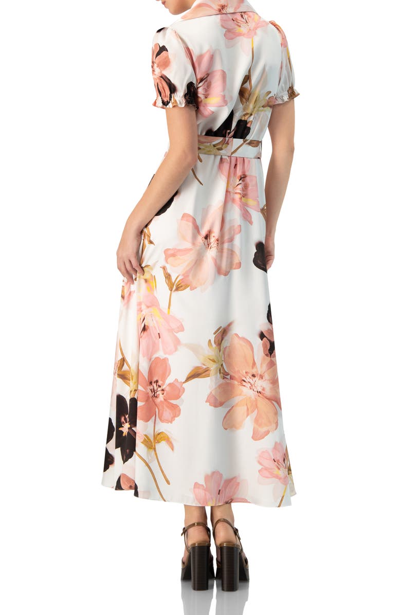 IVONNE Short Sleeve V-Neck Collared Maxi Dress, Alternate, color, Multicolor