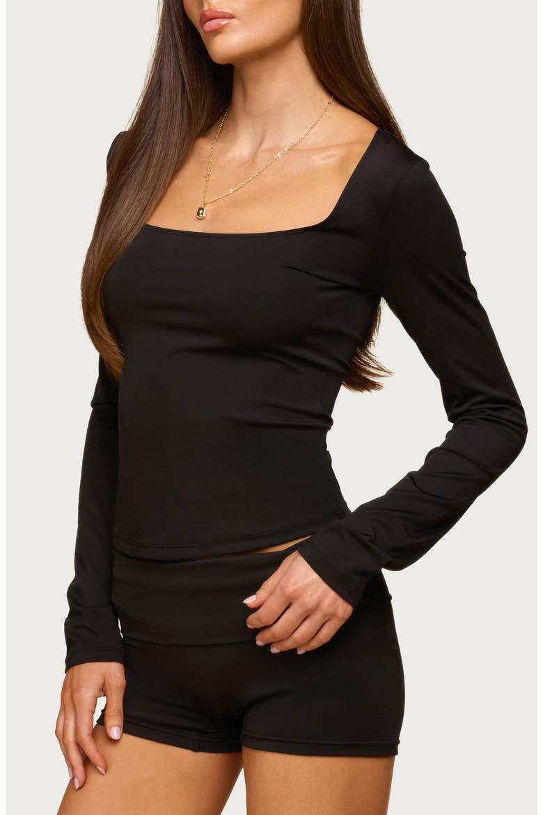 Hayden Long Sleeve Top, Alternate, color, BLACK