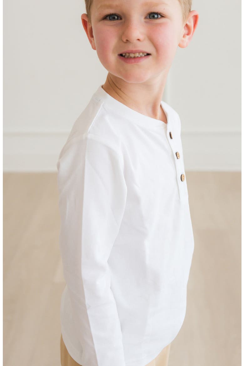 Kids' Cotton Henley, Alternate, color, WHITE
