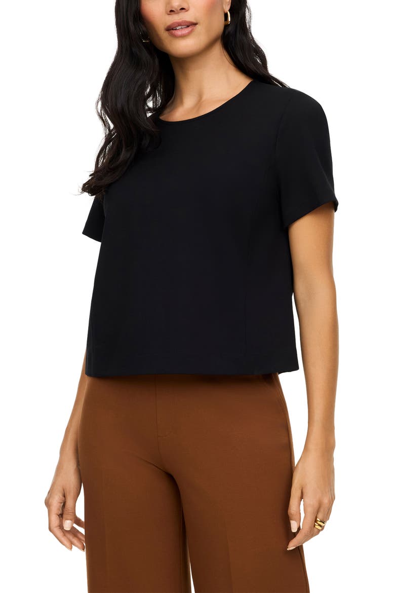 Ponte Cropped Crewneck Tee, Main, color, CLASSIC BLACK