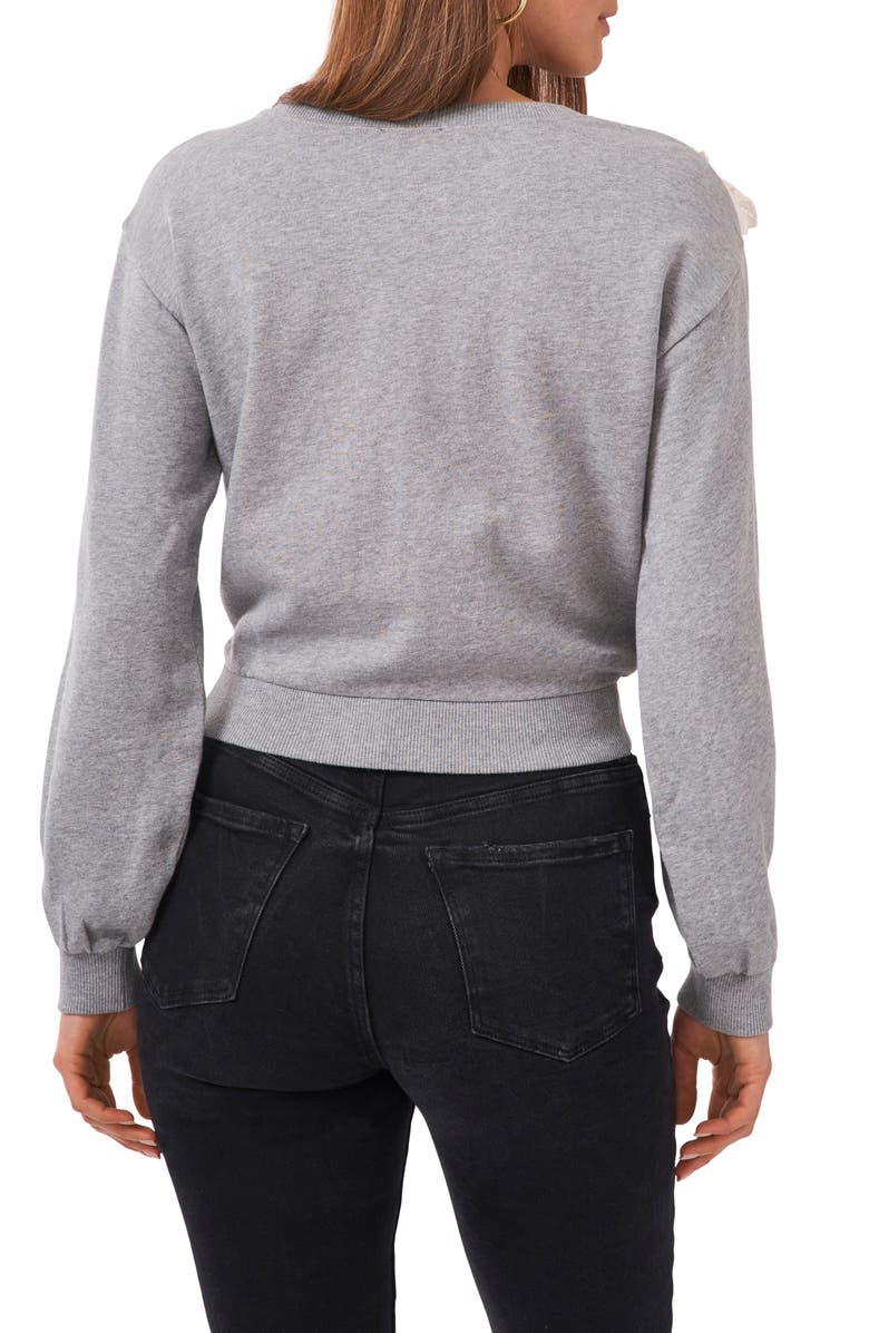 1.STATE Lace Ruffle Cotton Crewneck Sweater, Alternate, color,