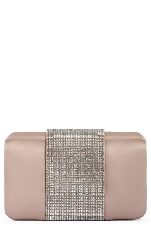 Olga Berg Aubrey Crystal Trim Clutch In Natural