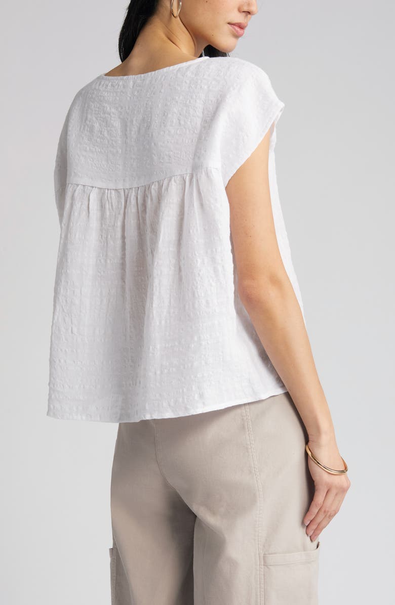 Eileen Fisher Bateau Neck Organic Linen & Cotton Top, Alternate, color, 