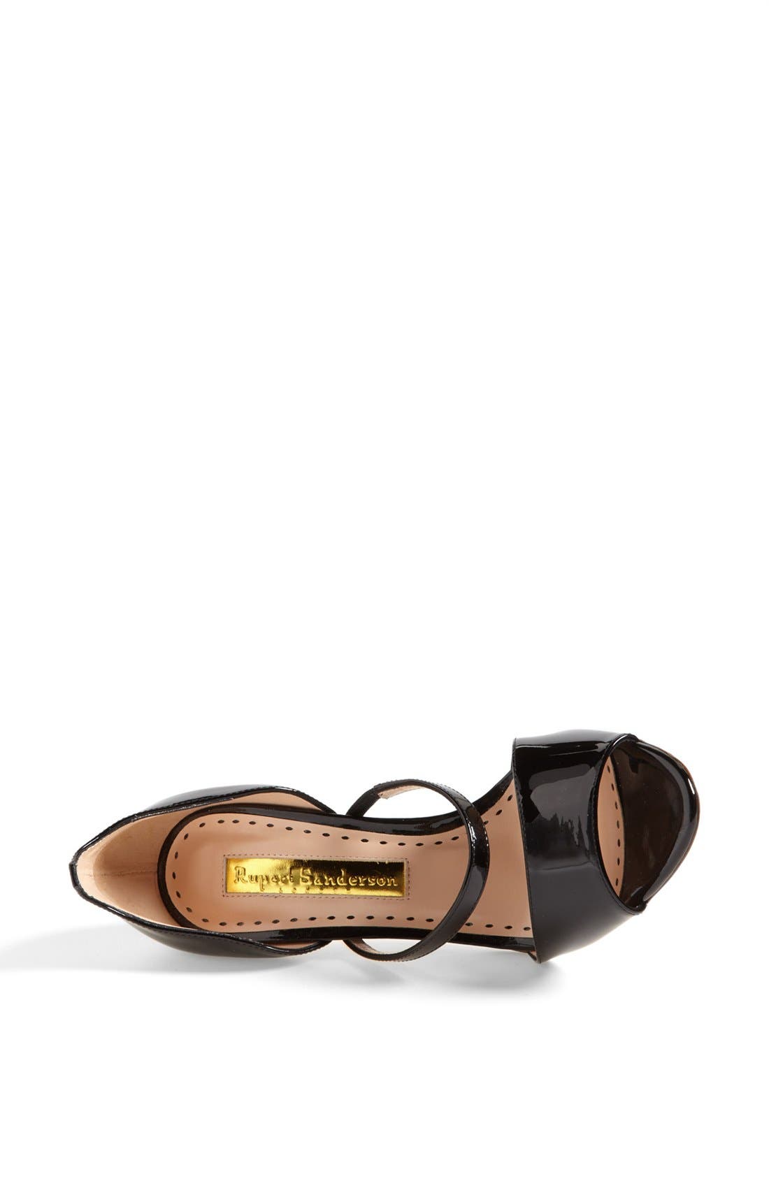 'Ophelia' Patent Leather Sandal, Alternate, color, BLACK