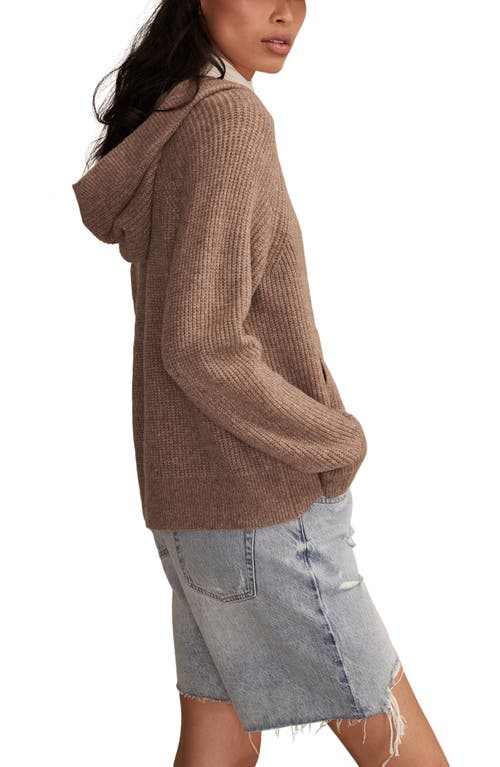 Lucky Brand Cloud Soft V-neck Sweater Hoodie In Brown