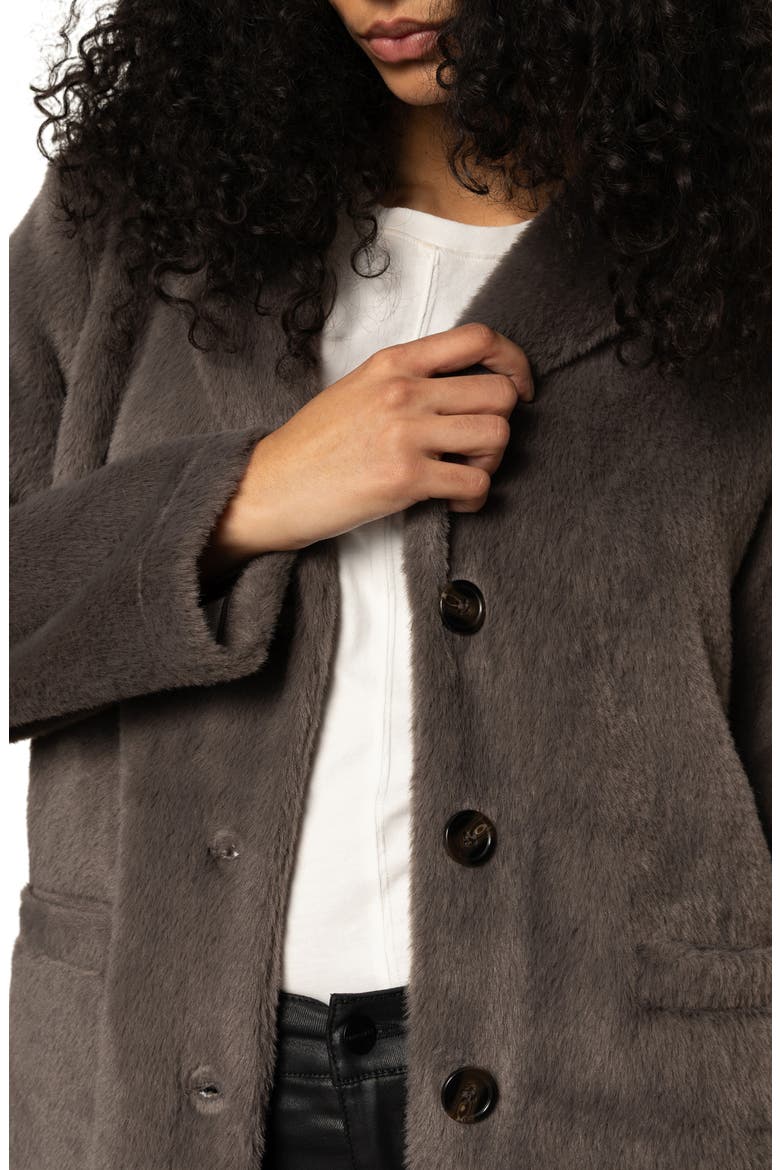 Hometown Faux Fur Jacket, Alternate, color, BURNT INK