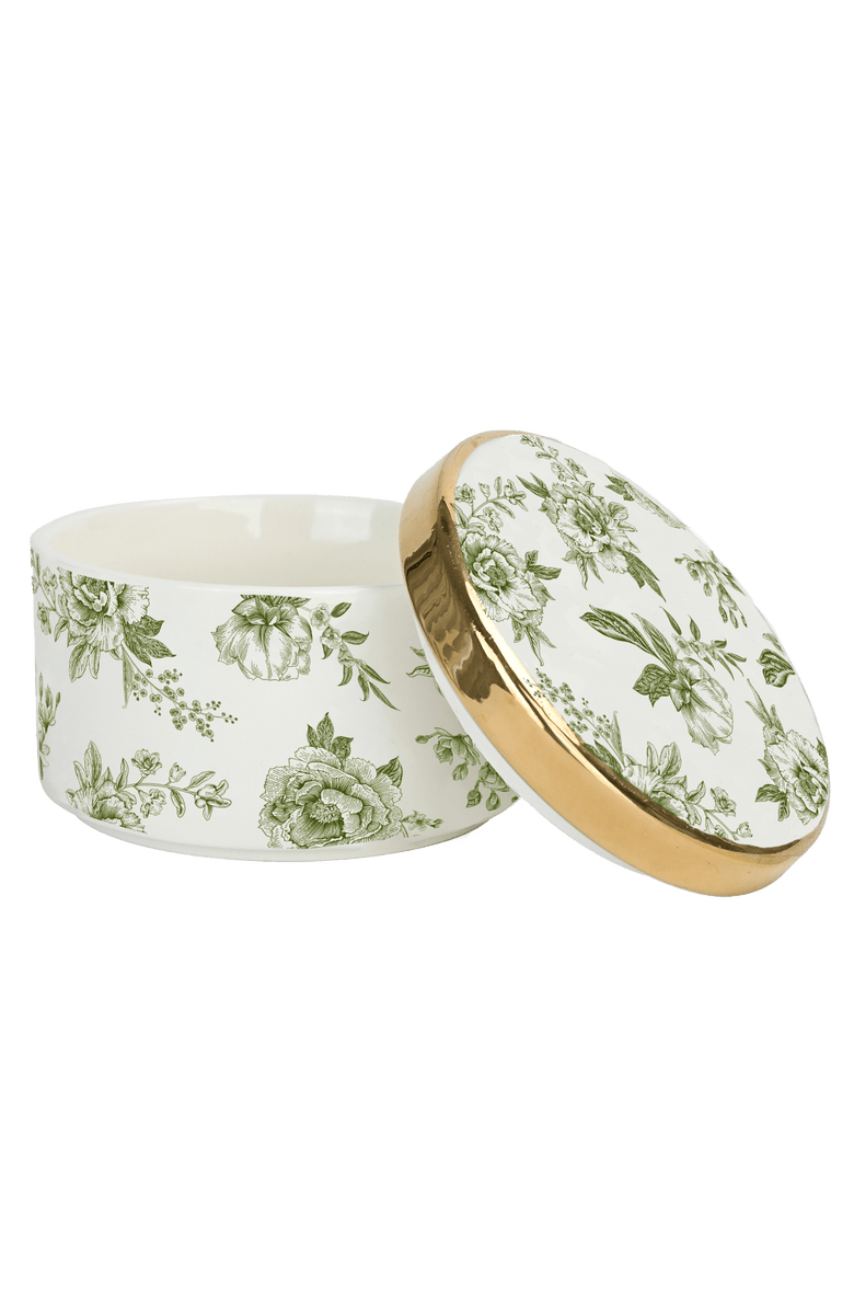 SWEET WATER DECOR Green Delft Trinket Dish with Lid, Main, color, Green Delft