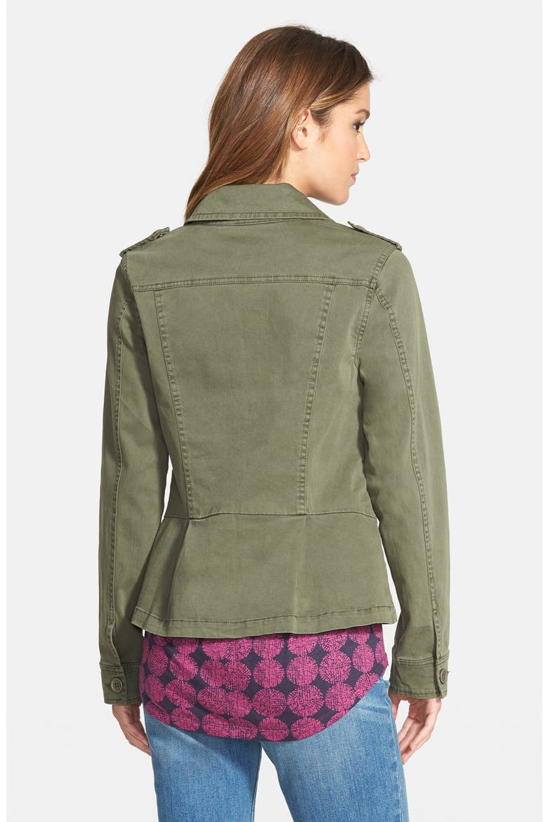 'Troop' Cotton Twill Peplum Jacket, Alternate, color, ORIGINAL ARMY GREEN
