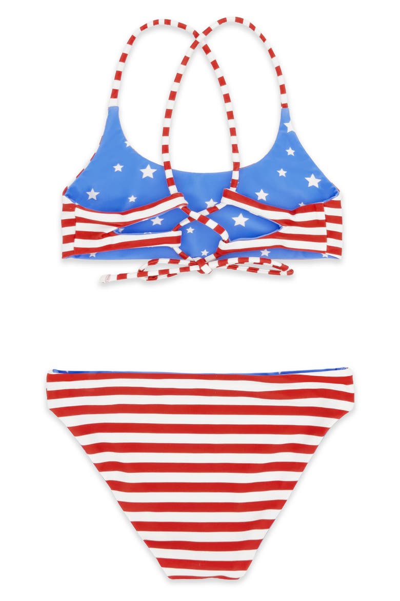 Kids' Waverly Reversible UPF 50+ Two-Piece Swimsuit, Alternate, color, TRUE RED