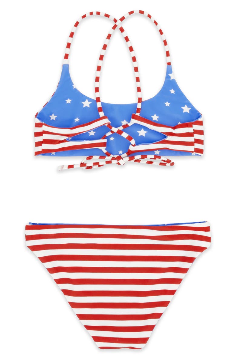 Feather 4 Arrow Kids' Waverly Reversible UPF 50+ Two-Piece Swimsuit, Alternate, color, True Red