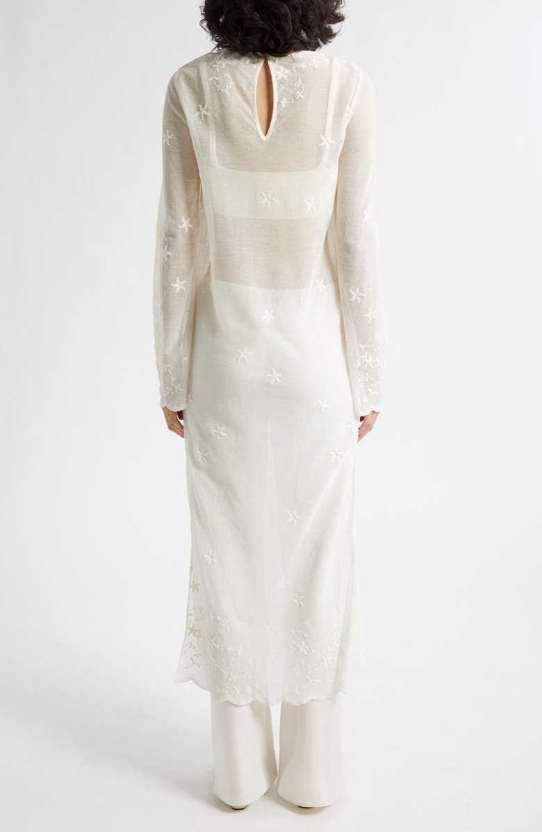 POSSE Cove Sheer Embroidered Open Knit Kaftan, Alternate, color, Pearl