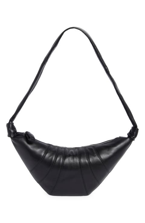 Medium Croissant Leather Crossbody Bag