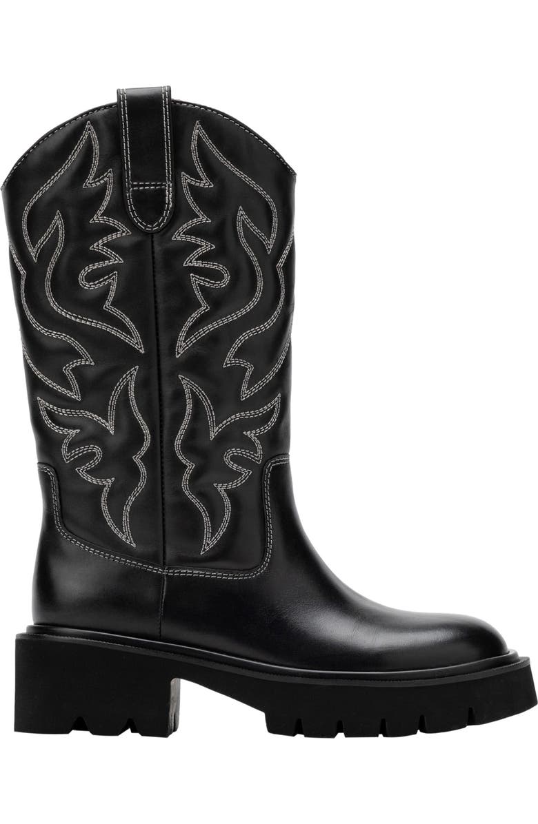 MARC NOLAN Daisy Lug Cowgirl Boots, Main, color, Black