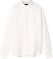 AllSaints Loom Linen Button-Up Shirt