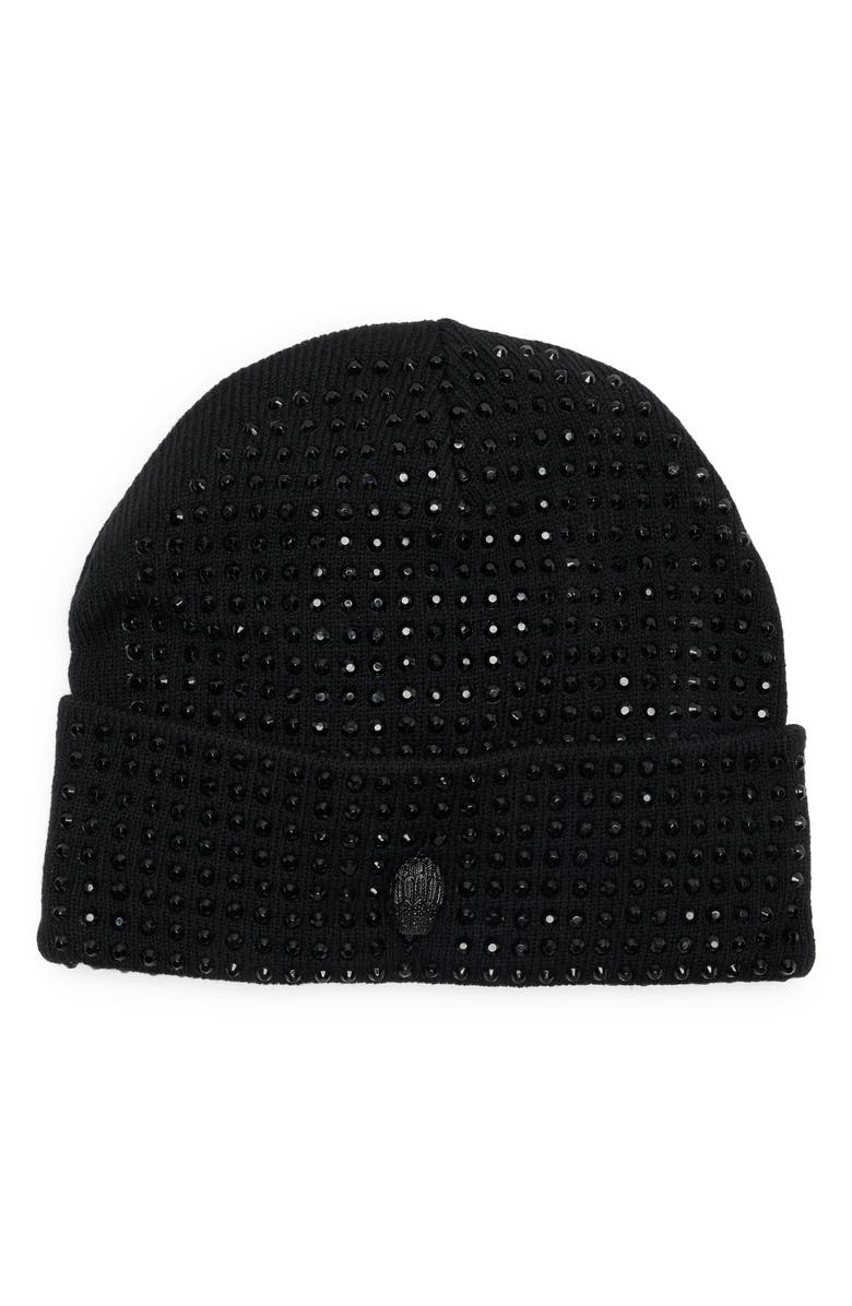 Kurt Geiger London Crystal Cuffed Beanie, Main, color, 
