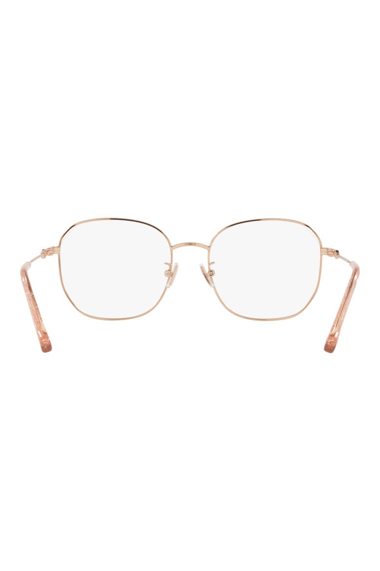 53mm Round Optical Glasses, Alternate, color, SHINY ROSE GOLD / DEMO LENS