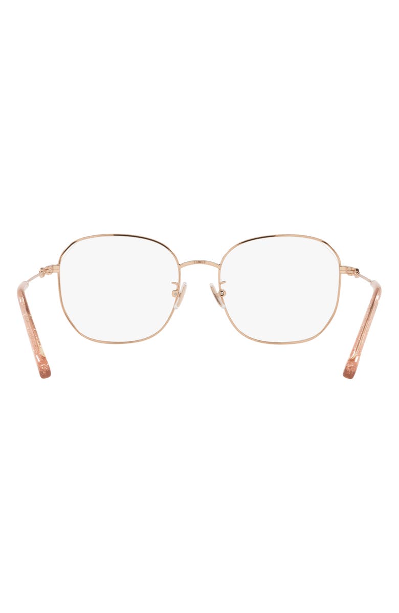 COACH 53mm Round Optical Glasses, Alternate, color, Shiny Rose Gold / Demo Lens