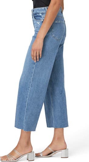 Anessa Raw Hem Ankle Wide Leg Jeans