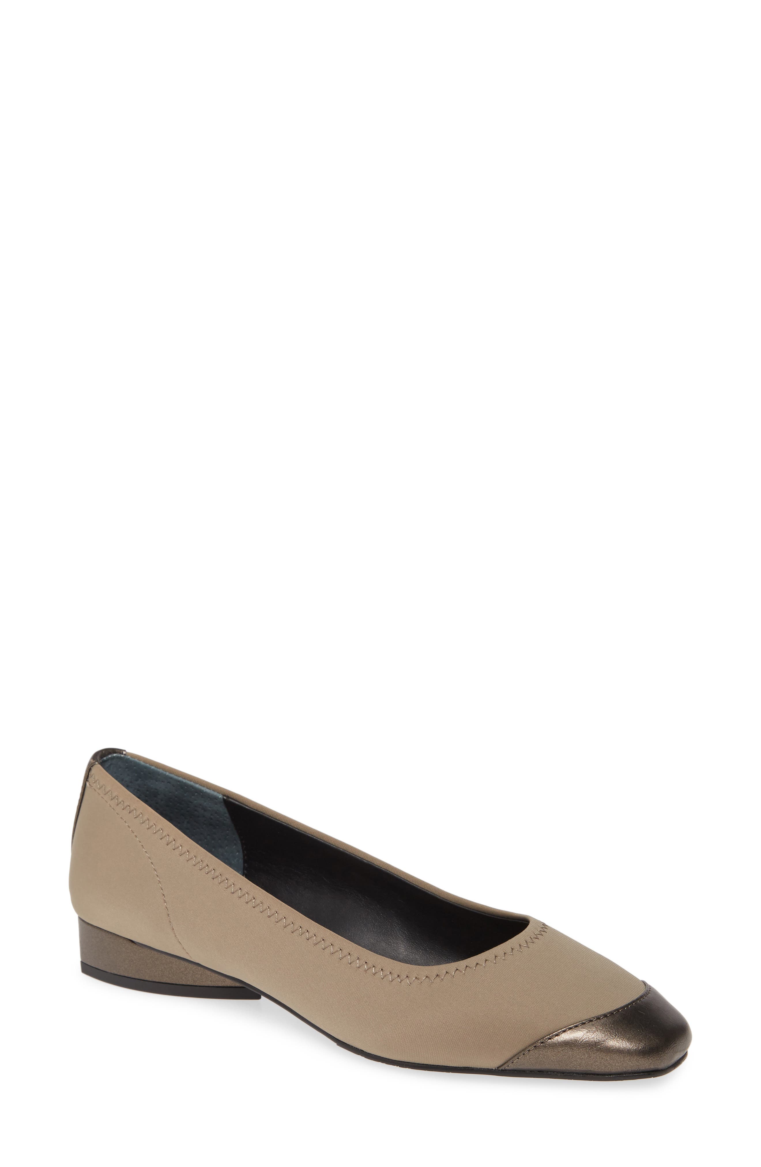 Issa Cap Toe Flat, Main, color, DARK TAUPE FABRIC