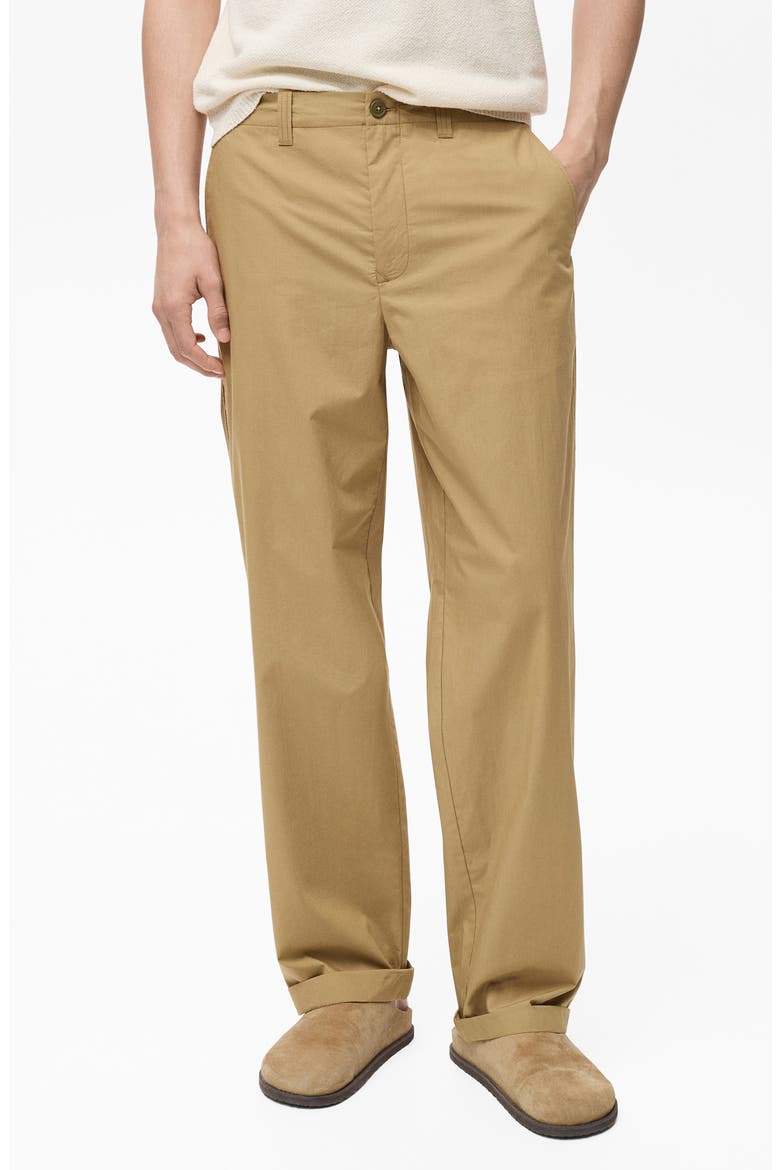 Straight Leg Cotton Pants, Main, color, BEIGE