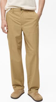 MANGO Straight Leg Cotton Pants