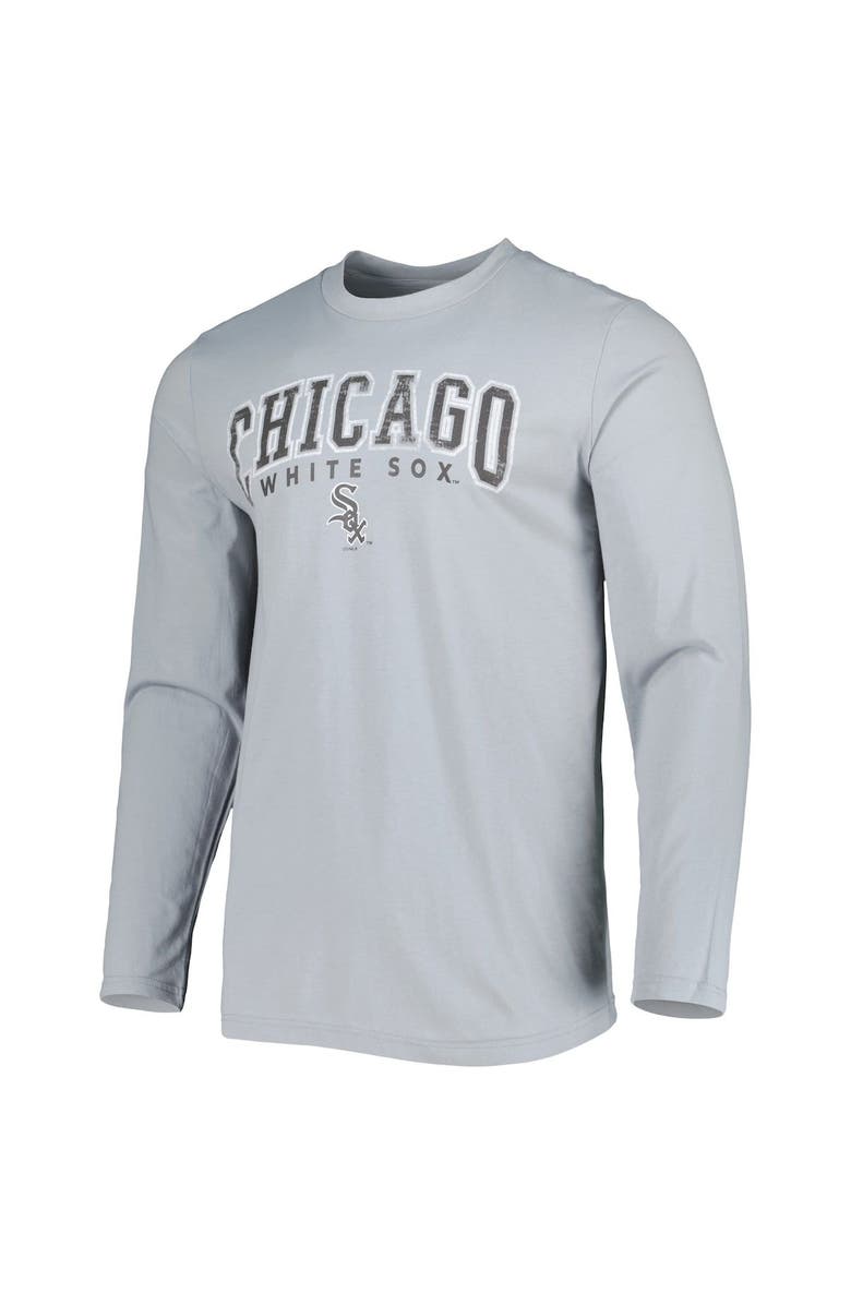 CONCEPTS SPORT Men's Concepts Sport Black/Gray Chicago White Sox Breakthrough Long Sleeve Top & Pants Sleep Set, Alternate, color, 