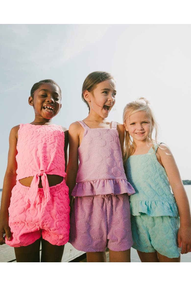 Terry Tank Top with Ruffle Hem Shorts Set, Alternate, color, Light Blue