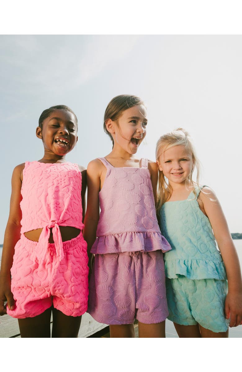 Deux par Deux Terry Tank Top with Elastic Waist Shorts Set, Alternate, color, Pink