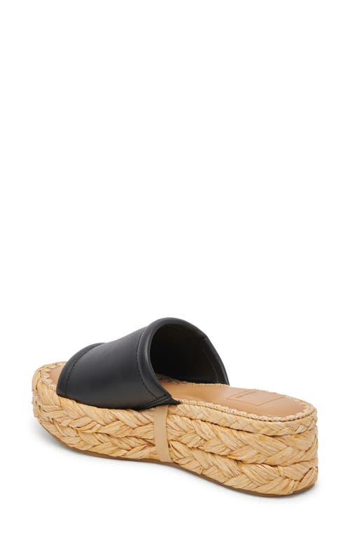 Dolce Vita Chavi Platform Slide Sandal In Black Leather
