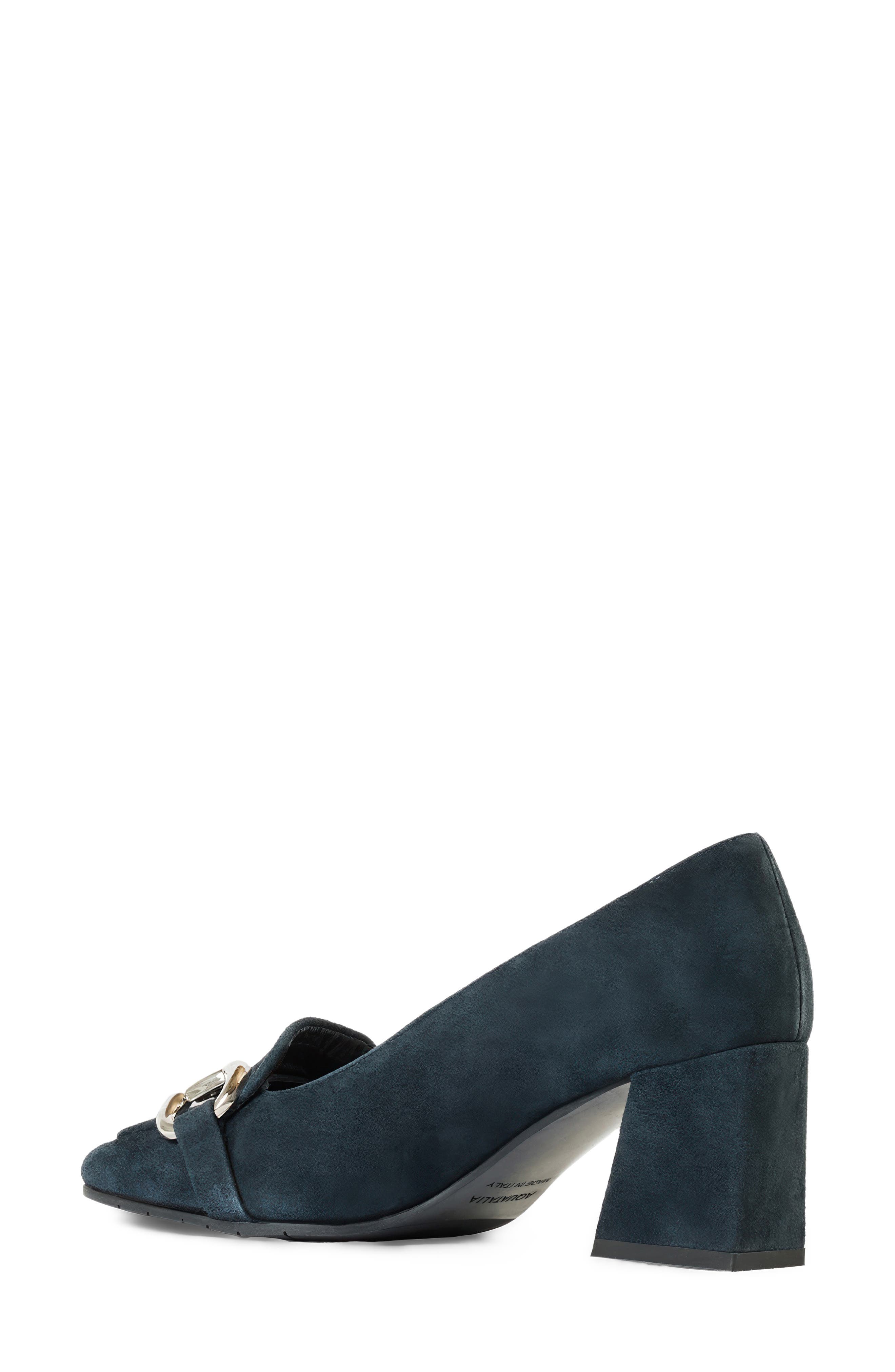 Claudine Weatherproof Pump, Alternate, color, NAVY SUEDE