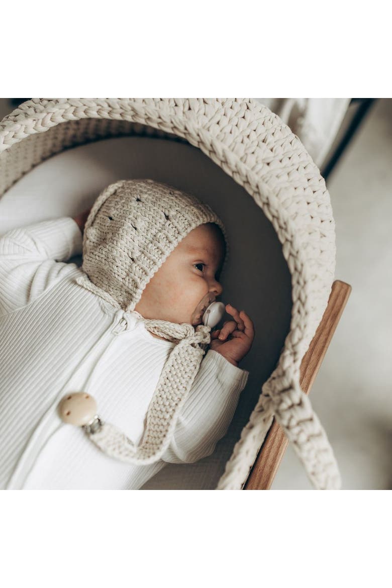 Bonnet & Booties Pointelle Set, Alternate, color, Ivory