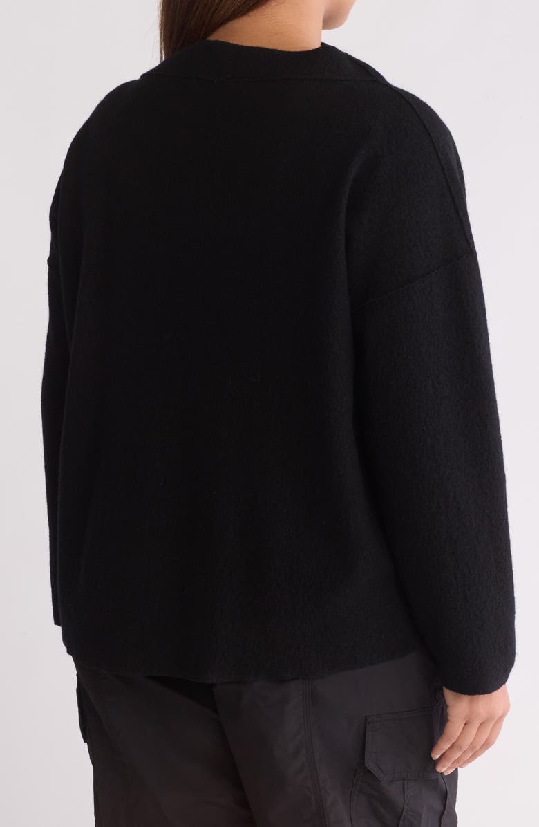 Eileen Fisher Boxy Wool Top, Alternate, color, Black