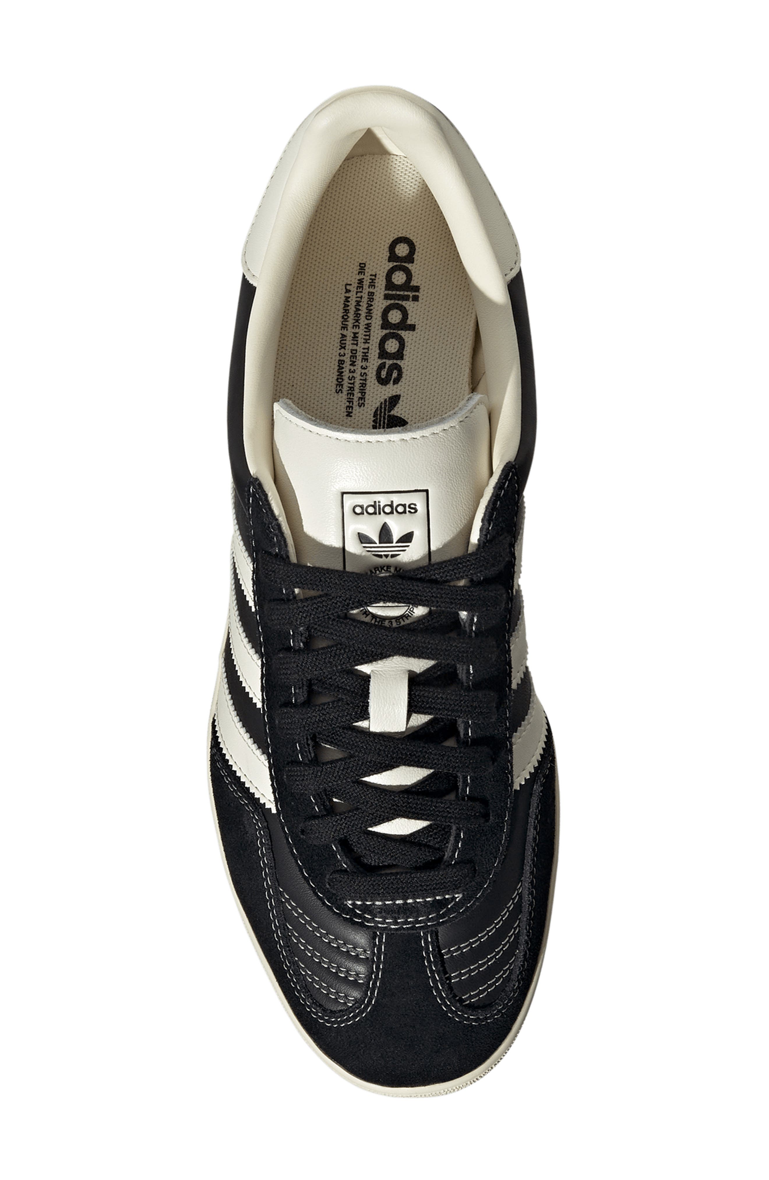 adidas Gazelle Indoor Sneaker, Alternate, color, Black/ Cream White/ Gold