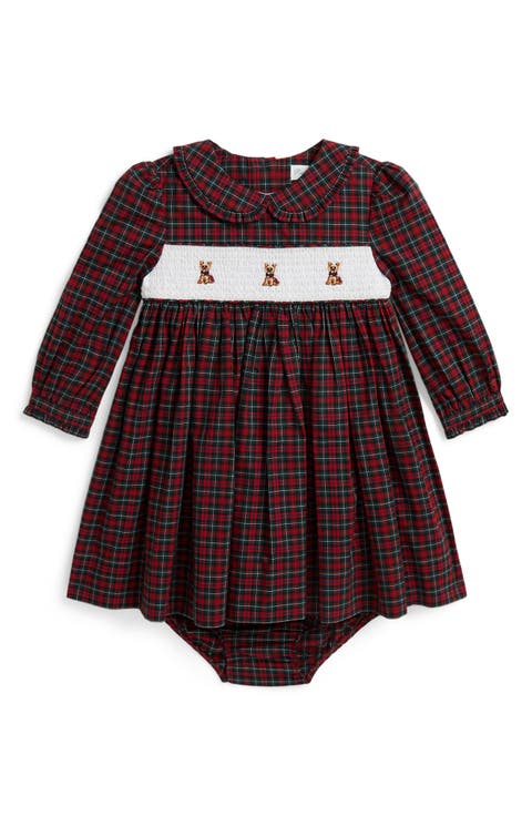 Collared Poplin Woven Dress & Bloomers Set