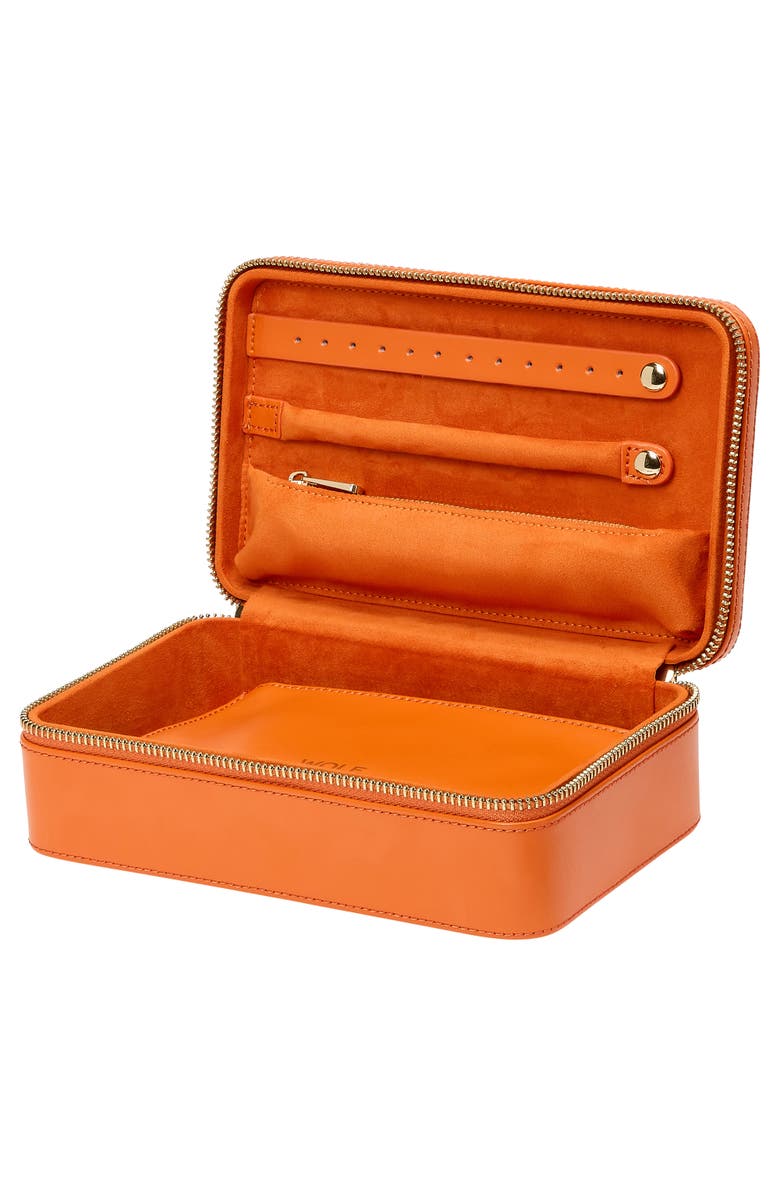 WOLF Maria Medium Zip Jewelry Case, Alternate, color, Tangerine
