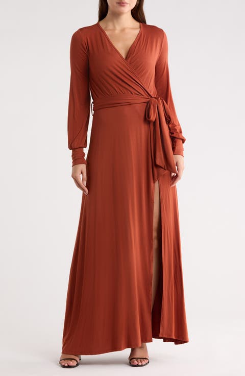Long Sleeve Empire Waist Maxi Dress