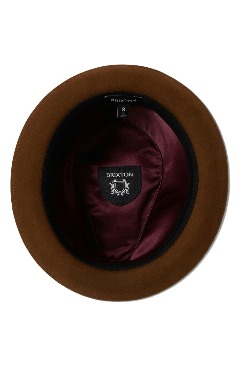 Brixton Gain Wool Fedora, Alternate, color, Coffee/ Chestnut