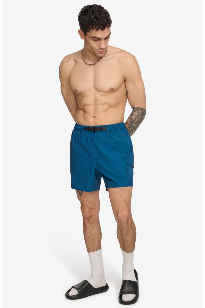 Cargo Volley Stretch Swim Trunks, Alternate, color, POSEIDON