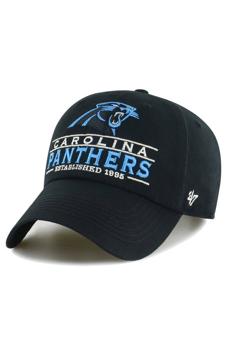 '47 Men's '47 Black Carolina Panthers Vernon Clean Up Adjustable Hat, Main, color, Black