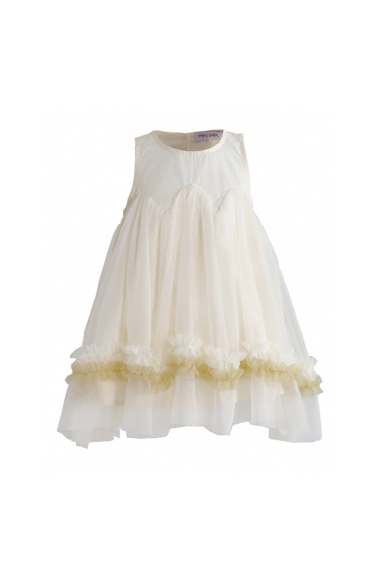 Rosabella Ruffle Tulle Dress, Main, color, Ivory