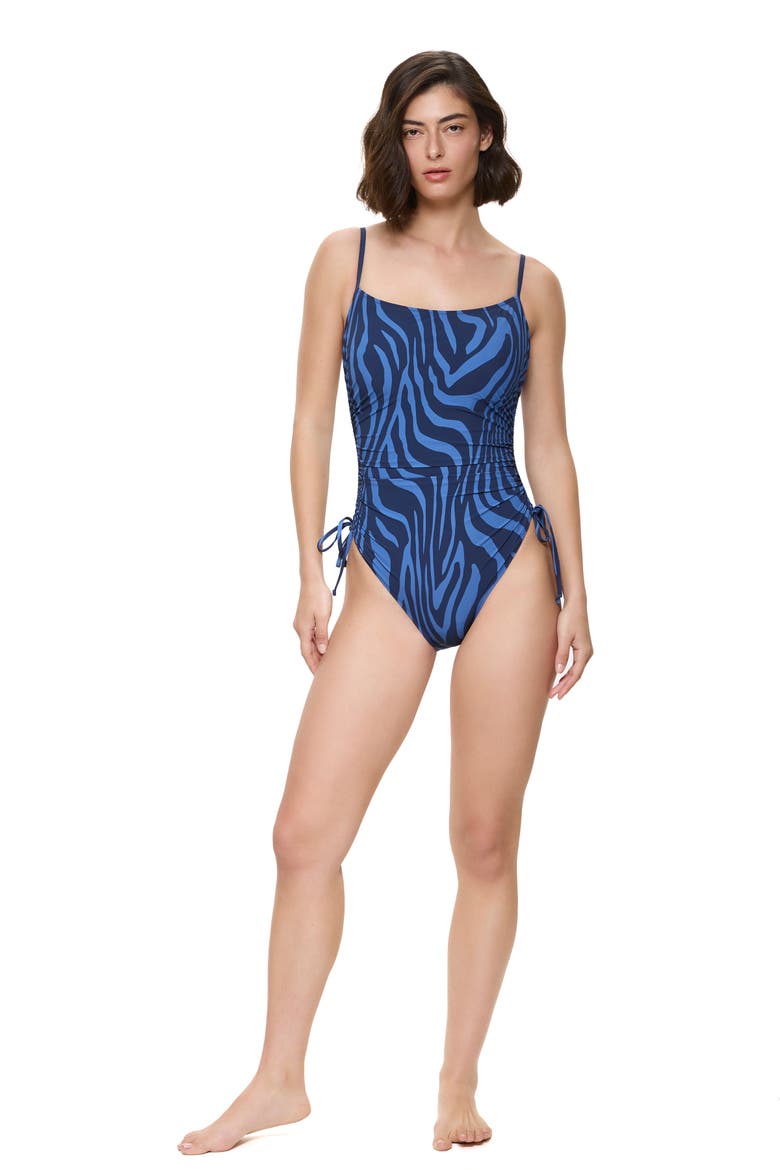 Tanzania C-Cup Square Neck One Piece Swimsuit, Alternate, color, Blue-Multi