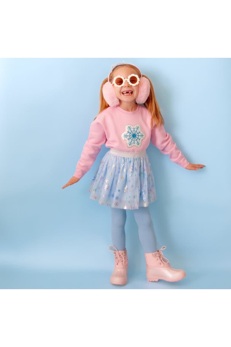 Snowflake Patch Sweatshirt, Alternate, color, Pink