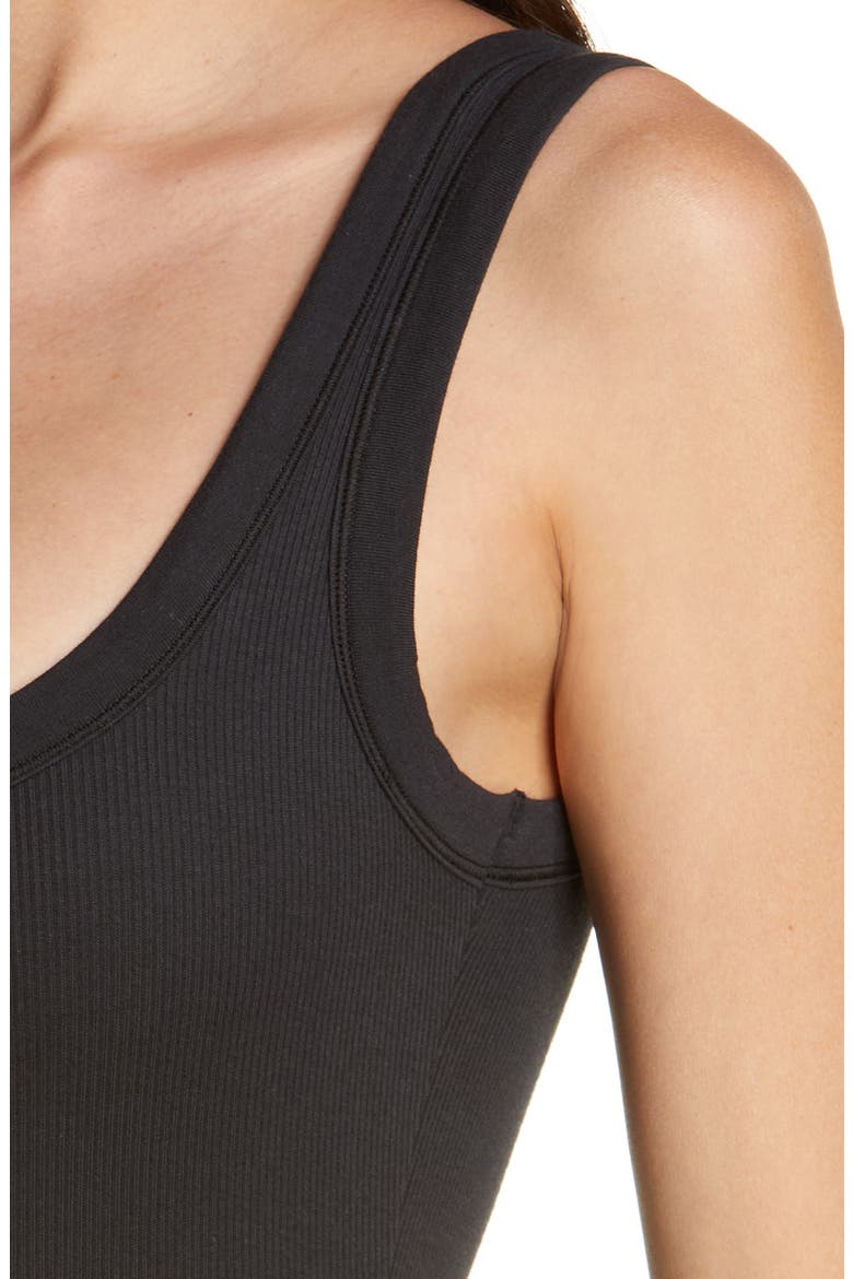Stretch Cotton Rib Romper, Alternate, color, SOOT