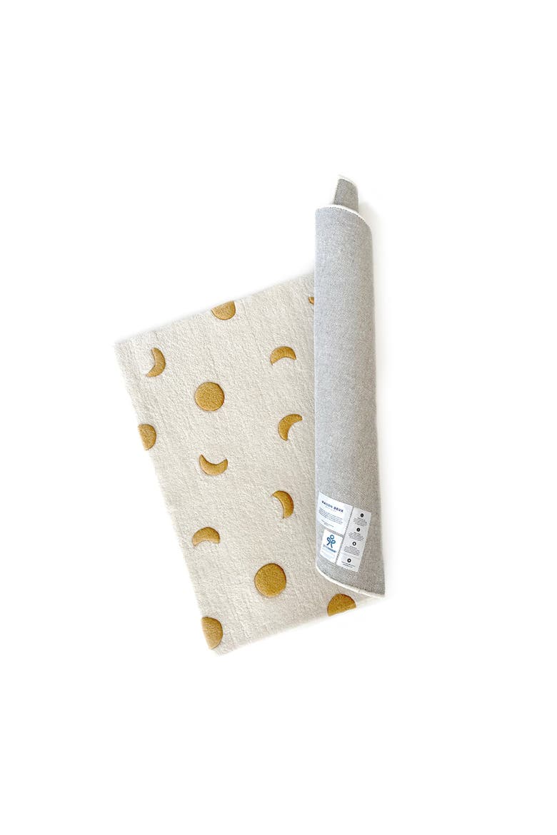 Moons rug, Alternate, color, Cream / Gold