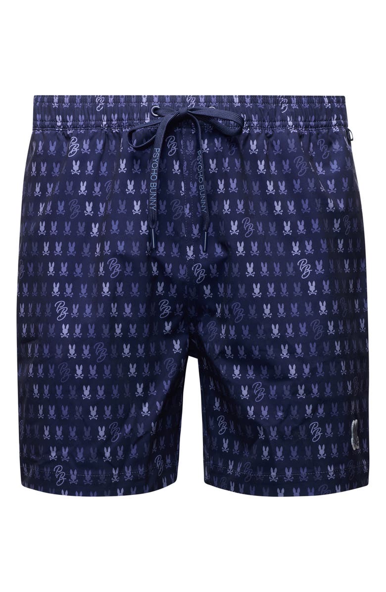 Psycho Bunny Ken Allover Print Swim Trunks, Alternate, color, 