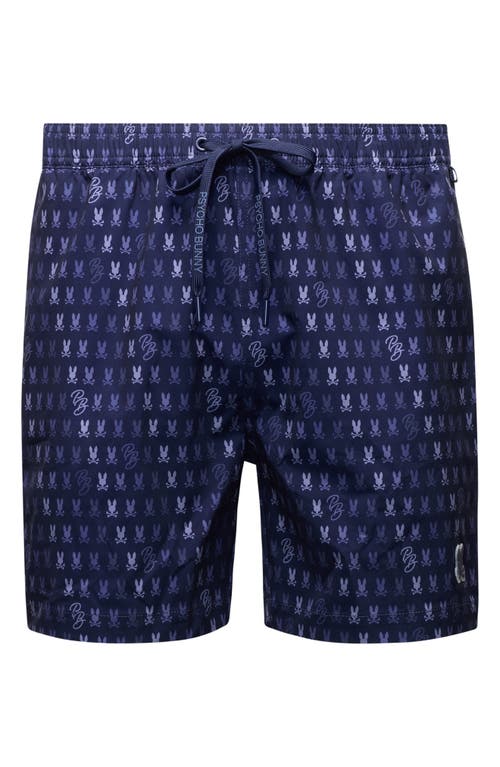 Psycho Bunny Ken Allover Print Swim Trunks