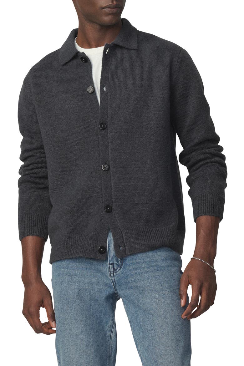 Knit Polo Cardigan, Main, color, TURBULENCE