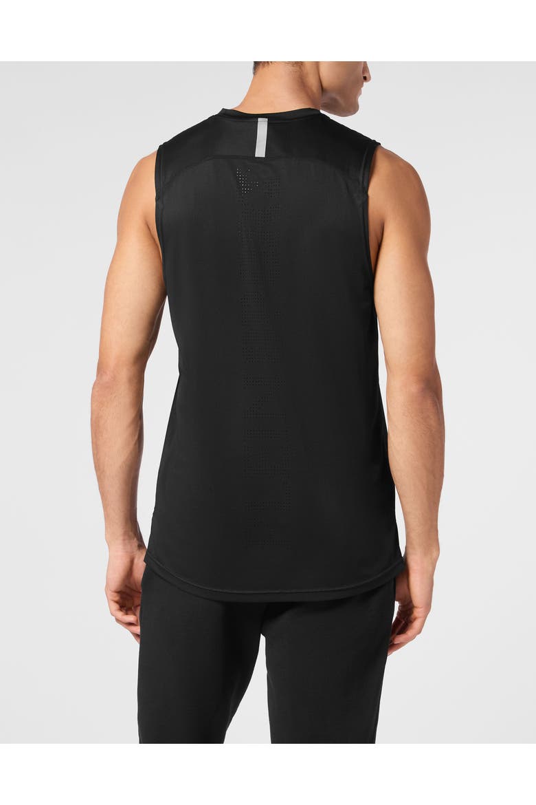 Reflective Tank Top Round Neck Men, Alternate, color, black