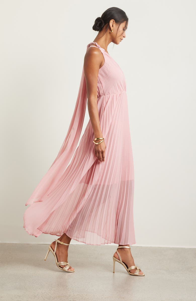 Chelsea28 Pleat Tie Back Maxi Dress, Alternate, color, Pink Beauty